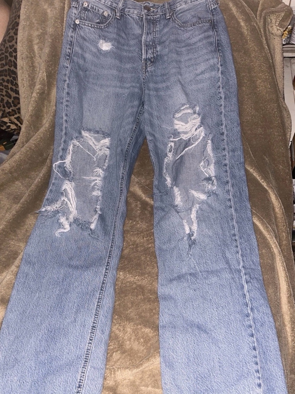 Aeropostale Light Blue Distressed Flare Jeans